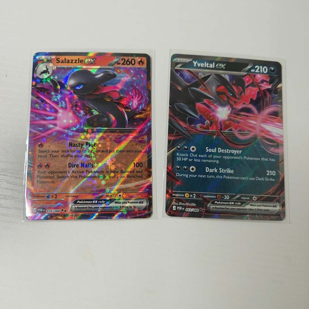 Pokemon Perfect Order Salazzle ex 016/088 and Yveltal ex 053/088 Holo Cards